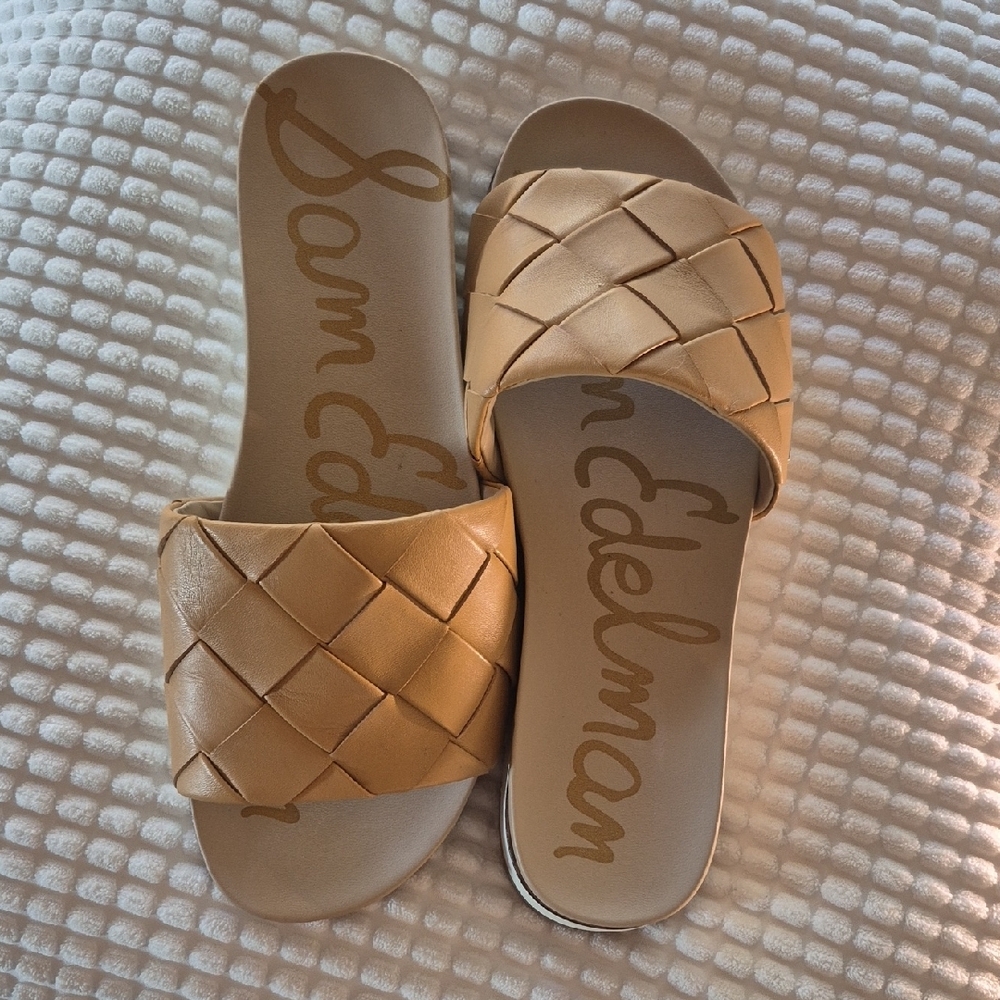 Sam Edelman Tan Braided Slide Sandals
